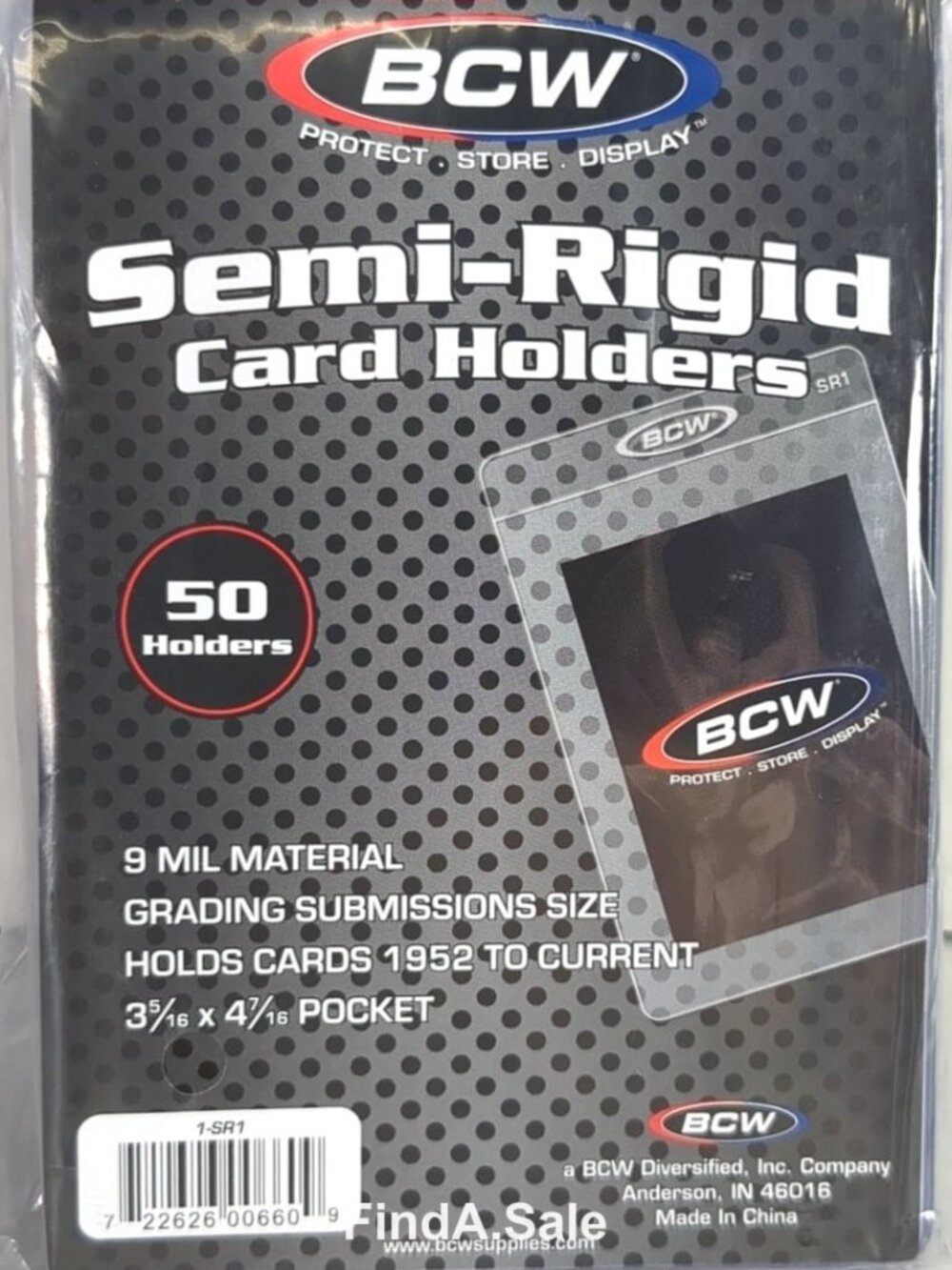 BCW Semi-Rigid Card Holders #1, 50-Count, Grading Submission Size